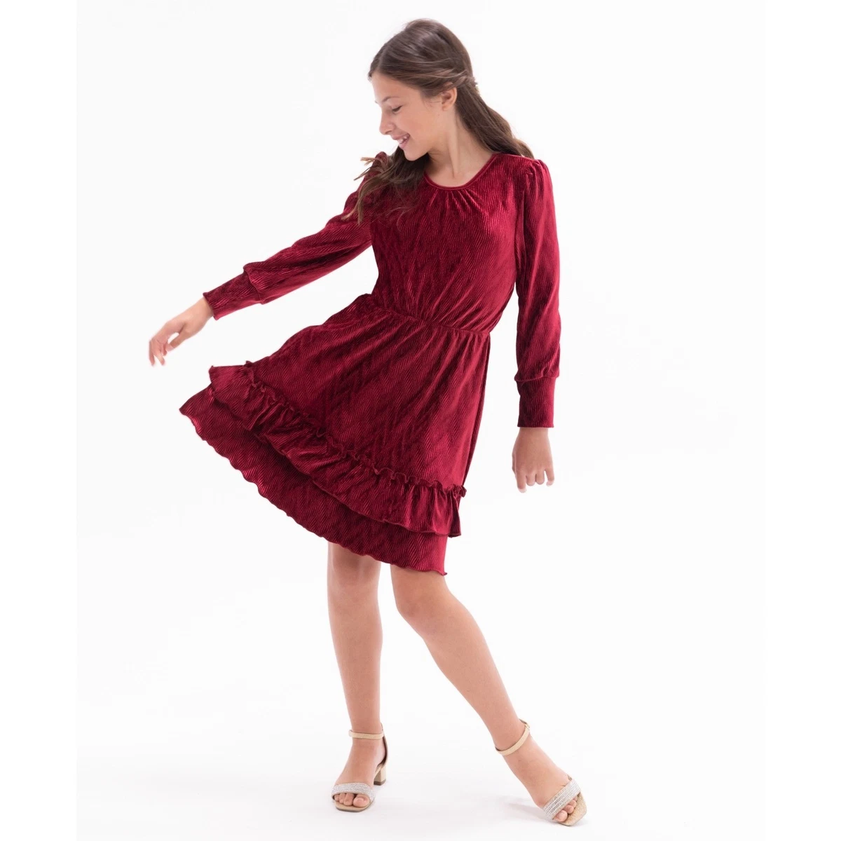 girls holiday dress size 10 Vintage 1930s Red Velvet Holiday Glam Dress