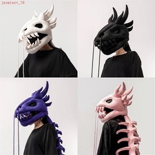 Dinosaur Skeleton Plush Toy Halloween Cosplay Costume Wearable Mask Hat Headgear