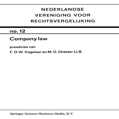 Company Law A Comparative Review Floris O. W. Vogelaar Paperback