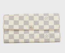 Louis Vuitton Portefeuille Sarah Damier Azur N61735 Long Wallet B Rank Used