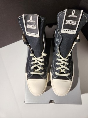Converse x DRKSHDW DRKSTAR HI Black Chuck 70 Rick Owens Mens Size