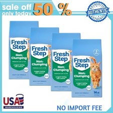 4 PACK Fresh Step Non-Clumping Scented Premium Cat Litter with Febreze Freshness