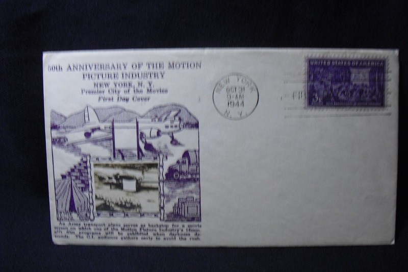 Sc # 926 "50th Anniversary Motion Pictures" on 1944 FDC NYC Unaddressed