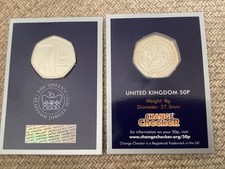 2022 Platinum Jubilee 50p Coin Queen on Horseback Change Checker Blue Card