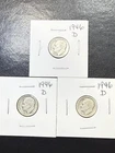 (3 Coins) 1946 D Silver Roosevelt Dimes