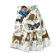 Set of 3 The Humane Society Kitchen Towels Dogs in the Flower Garden NEW