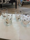 Vtg S/4 Federal Glass Atomic Snowflake Black/Gold Tumblers  — photo 2