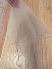 vintage 60s 70s sheer head neck scarf cream ivory 25" square