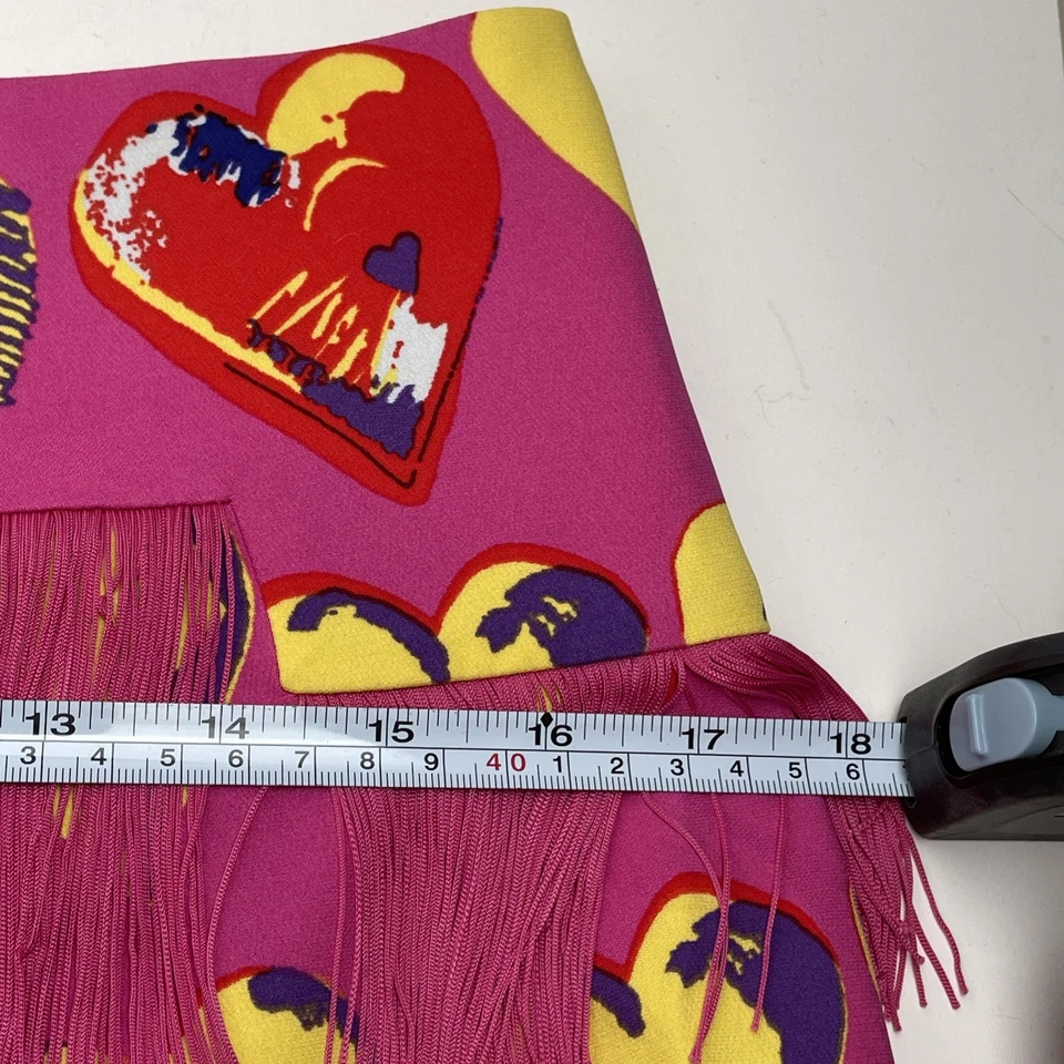 Minifalda Versace para H&M Rosa Seda Flecos Estampado Corazón Rosa 10 Foto 4 de 4