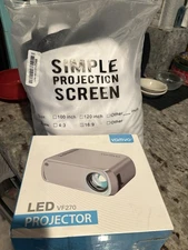 Vamvo VF270- 1080P Full HD Portable Outdoor Projector & 120” 16x9 Movie Screen