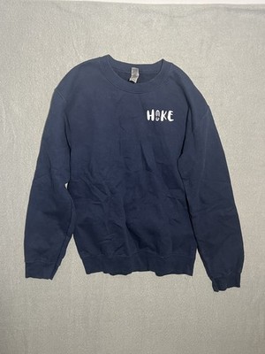 Gildan Heavy Blend Women's Navy Blue Hike Graphic Crew Neck Sweatshirt Size S