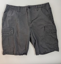 O'Neill Men's Cargo Shorts 34 Standard Fit Gray Cotton Utility Pockets