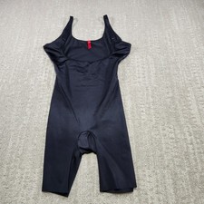 Spanx Body Suit Women Large Open Bust Midthigh Black Invisible Shape Shapewear