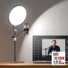 1300 Lumens Ring Light with Stand for Desk, Computer  Laptop   10 inches