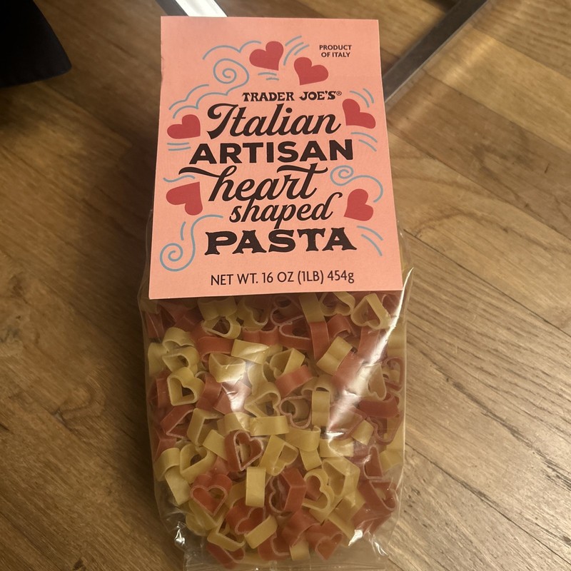 Trader Joe's Italian Artisan Heart Shaped Pasta Valentines 16 Oz