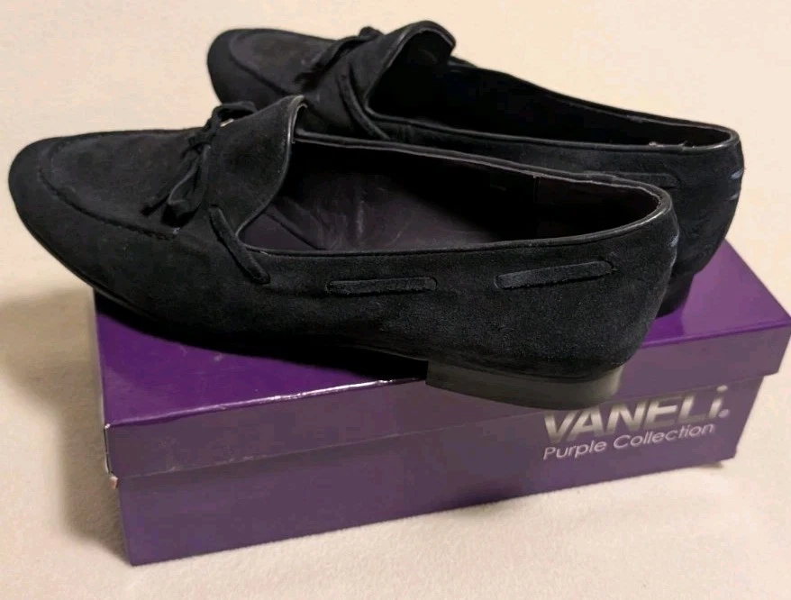 Vaneli Purple Collection Black Suede Shoes Women’s 10W Loafers Comfort N43 - Image 2 of 4