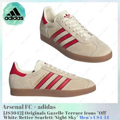 Arsenal FC x adidas Originals Gazelle Terrace Icons White JS3042 Men's US4-14