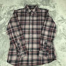 Ridgecut Toughwear Men's Sz M Long Sleeve Red/Black Plaid Flannel Btn Down Shirt