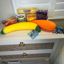 Squeeezy, SmushMart Squishy Lot 7 Cake Grapes HotDog Cheese Butter Banana Carrot