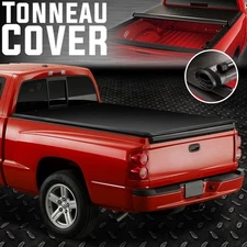 FOR 2005-2011 DAKOTA/RAIDER 6.5FT TRUCK BED SOFT VINYL ROLL-UP TONNEAU COVER
