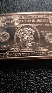 Trump Design Copper Issue Coin Bar "Forty Five Dollars" w/ Case, 17 1oz bars