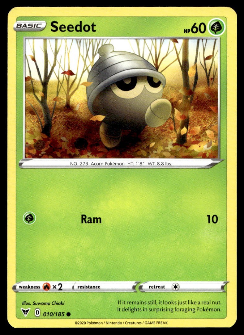 Seedot 10/185 Pokemon Card Vivid Voltage Common 60 HP Near Mint BI