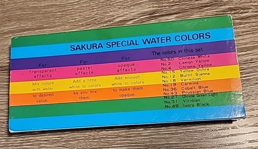 Япония Сакура специальные акварели в трубках 12 цветов открытая коробка - Изображение 2 из 3