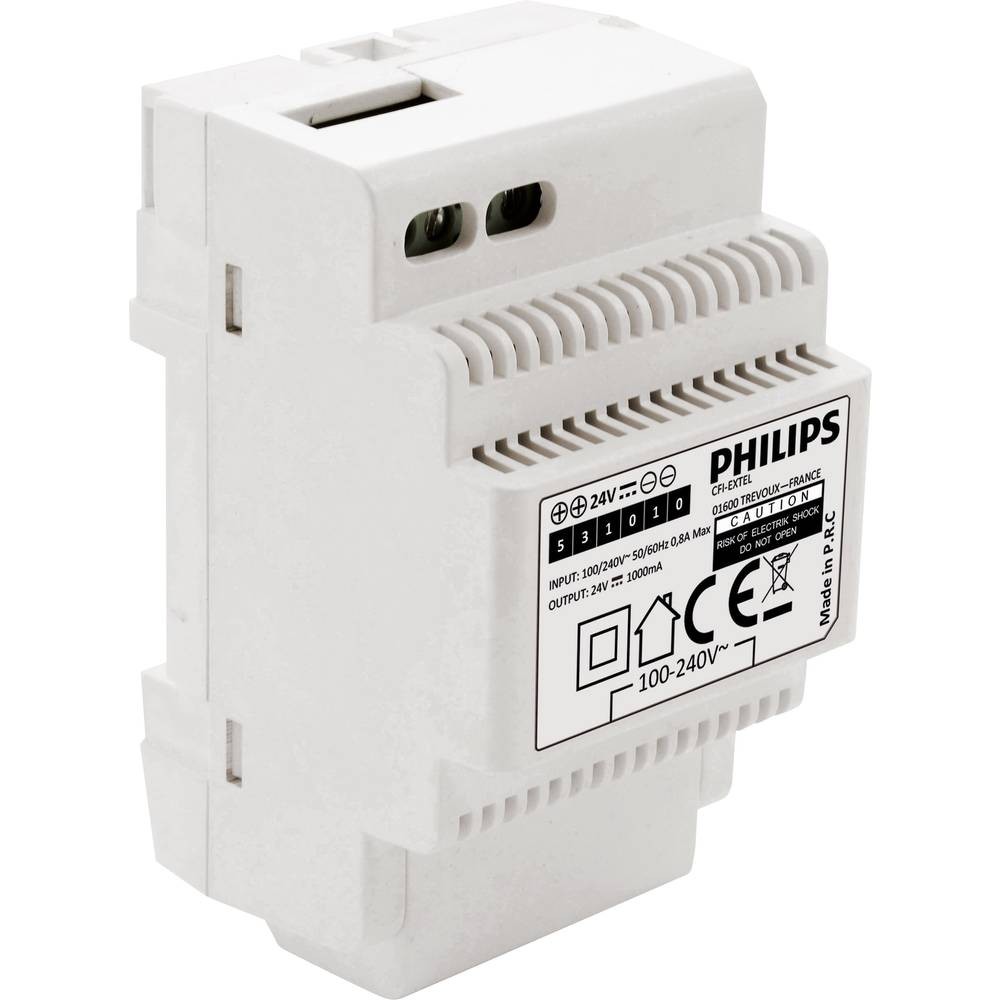 Philips Interphone vidéo alimentation pour rail DIN boîtier modulaire blanc 24V