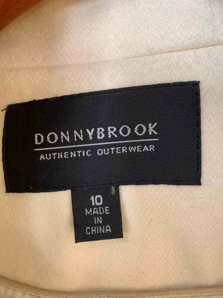 Rare Vintage 90s Donnybrook White Wool Trench Coat Size 10 Belt Midi RD10710 - Image 2 of 4