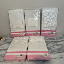 Pottery Barn Kids Harper Pink Stripe Window Valance 44 x 18  set of 5 NEW NIP
