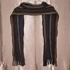 V Fraas Scarf Striped Multicolor 84x13 Rectangle Acrylic Mens Womens EUC