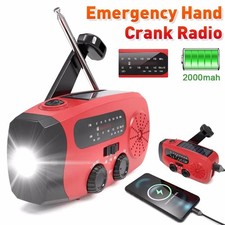 Emergency Wind Up Solar Hand Crank Radio Power Bank Charger FM/AM Torch