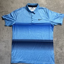 Nike Golf Polo Shirt Mens L Blue Short Sleeve Dri Fit Standard Gradient Ombre