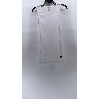LAYER8 Women's White Ribbed Crewneck Lightweight Sleeveless Tank SZ M