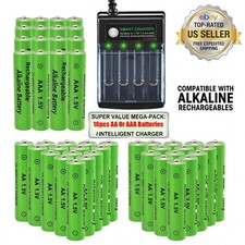 16PCS AA AAA Alkaline Batteries 3000mAh Rechargeable Battery 1.5V Smart Charger