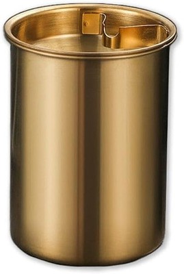 Stainless Steel Car Ashtray with Lid, Gold 3.7x3 Inch Ash Cup Holder for Car, Ho