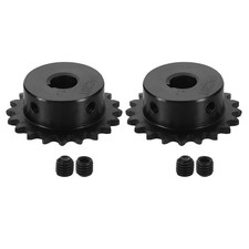 2Pcs #25 Chain Roller Sprocket 10mm Bore 1/4" Pitch 20 Tooth Keyway 4 x 1.8mm