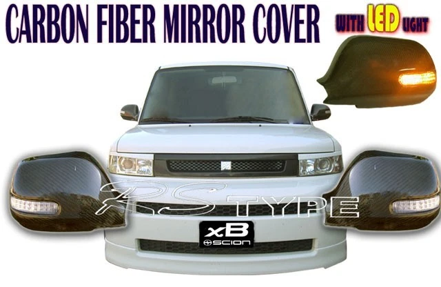 适用于 2003 - 2007 Scion xB 碳纤维 LED 灯侧镜盖成型饰件 — 第 2/3 张图片
