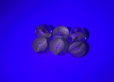 Vintage UV Activated Lot of 6 Uranium Cadmium Glass Tiger Eye Shooter Marbles 1"