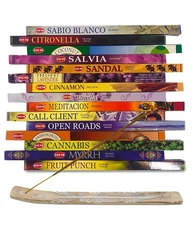 Hem Incense Sticks Variety Pack of 15 Randomly Selected fragrances,8 Sticks.