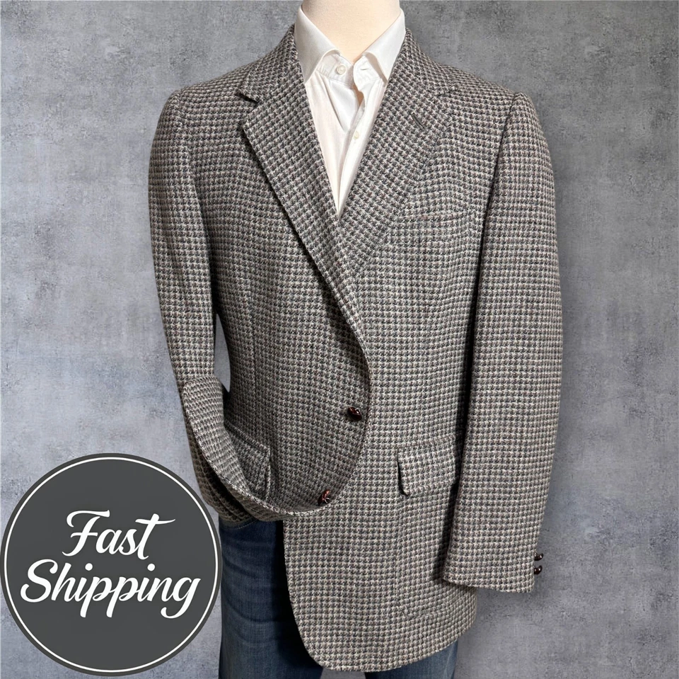Blazer Abrigo Deportivo Vintage PENDLETON TWEED LANA Para Hombre Chaqueta de Dos Botones 44L Gris Foto 2 de 4