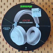 Shure AONIC 50 White Bluetooth Over-Ear Headphones w/ ANC, Detachable Cable
