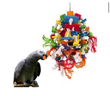 Bird Toys, Parrot Toys for Large Birds, Natural Peppered Wood African Grey...