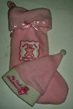 CHRISTMAS STOCKING PINK SOFT BABY'S FIRST CHRISTMAS 2010 NEW