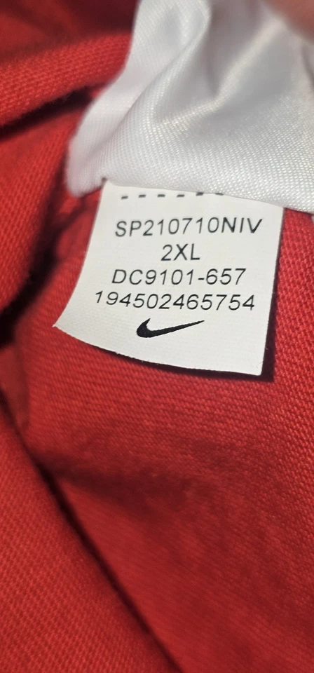 Camiseta Nike Air Manga Gráfica Roja DC9101 657 Para hombres Talla 2XL Just Do It Foto 3 de 4