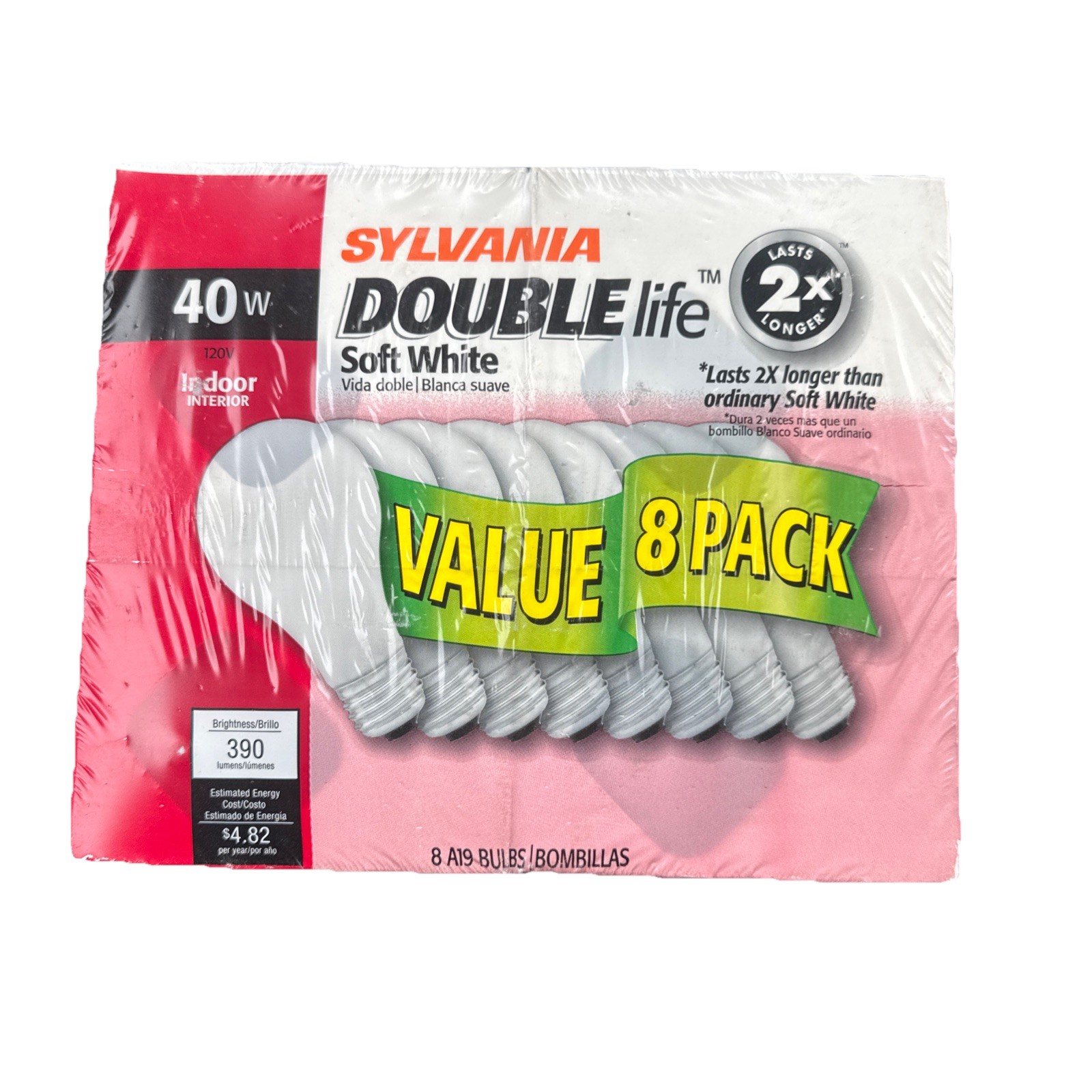 8 Pack Double Life A19 Made In Usa New