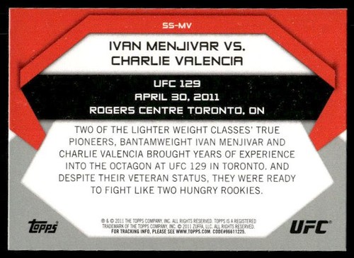 2011 UFC Moment of Truth #SS-MV Menjivar / Valencia Showdown Shots Duals NM+ - Picture 2 of 2