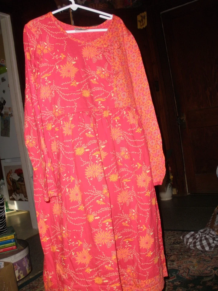 Vestido Floral Hanna Andersson Manga Larga Rojo y Naranja 150 EE. UU. 12 Foto 2 de 4