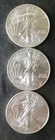 Lot of Three 2014 $1 American Silver Eagle Dollars