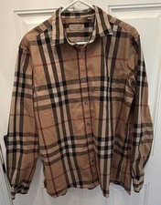 Burberry London England Nova Check Plaid Long Sleeve Size XXL